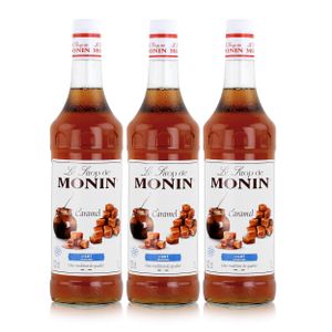 Monin Sirup Caramel Light 1L - Cocktails Milchshakes Kaffeesirup (3er Pack)