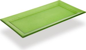 Glasteller Schale Tischdeko Design Max Fusing Glas ca. 32,5x17,6cm Handmade Gruen