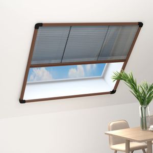Möbel - Insektenschutz-Plissee für Fenster Aluminium Braun 120x120 cm (1parcel)