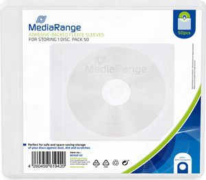 50 MediaRange 1er CD-/DVD-Hüllen selbstklebend transparent