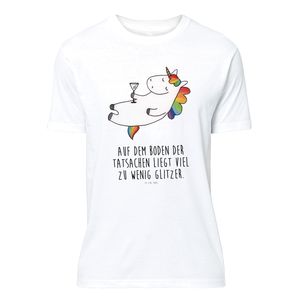 Mr. & Mrs. Panda Größe S T-Shirt Einhorn Cocktail - Weiß - Geschenk, Spaß, Jubiläum, Rum, T-Shirt mit Spruch, Einhorn Deko, Frauen, Schlafshirt, Unicorn, Glitzer, Pegasus