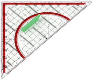 Wonday Geodreieck Hypotenuse: 240 mm aus Kunststoff mit abnehmbarem Griff