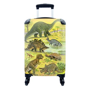 Koffer Handgepäck Kinderkoffer Trolley Rollkoffer Kleine Reisekoffer auf Rollen - Dinosaurier - Bleistift - Zeichnung Passend in 55x40x23 cm