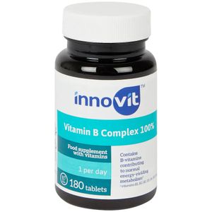 Innovit Vitamin B Complex 100 % Nahrungsergänzungsmittel mit Vitaminen, u. a. B1, B2 und B3 Vegan