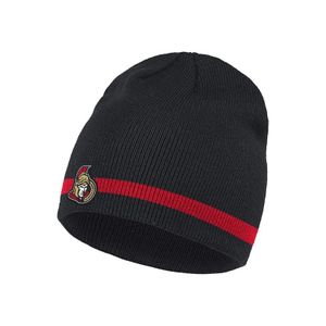 NHL Coach-Mütze, schwarz und rot, Acryl, NHL-Styling, Wintermütze, Ottawa Senators Logo auf der Vorderseite