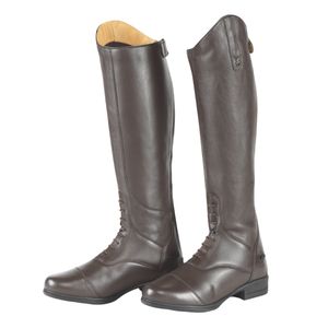 Moretta - Dámske dlhé jazdecké topánky Gianna, kožené ER466 (40,5 EU Wide) (Brown)