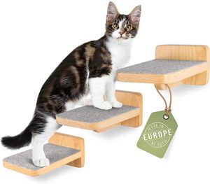 Katzentreppen 3er-Set | Größe M | Kletterwand Katzen | Kletterwand Set | Katzenleiter | Katzenwand Klettern | Katzen Wand Klettern