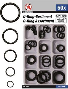 KRAFTMANN 8131 O-Ring Sortiment, 5-20 mm Ø, 50-tlg.