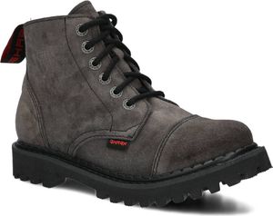 NAGABA Stiefel Damen Herren Springerstiefel 6-Loch - Leder - Graphit - 42
