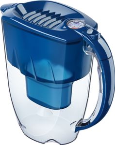AQUAPHOR Wasserfilter Amethyst kobaltblau inkl. 1 MAXFOR+ Filterkartusche - Komfort-Wasserfilter zur Reduzierung von Kalk, Chlor & weiteren Stoffen