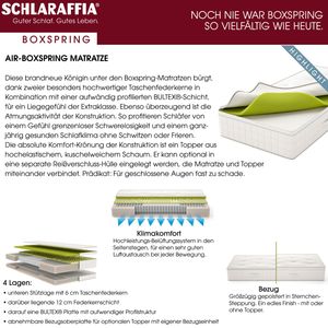 Schlaraffia Air-Boxspring 7-Zonen Doppel-Taschenfederkern-Matratze & Topper, Härtegrad:H4, Größe:160x210 cm (Sondergröße)