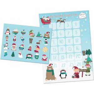 Paper Projects - Father Christmas - Nálepky, adventná sada 25 balení - kartón, papier SG25650 (jedna veľkosť) (modrá/červená/biela)