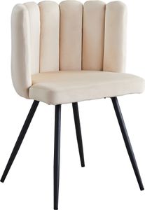 CLIPOP Esszimmerstuhl, Küchenstuhl aus Samt, 1er Set gepolsterter Wohnzimmerstuhl, Akzentsessel für Schlafzimmer, Beige