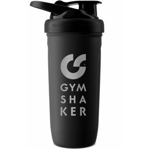 Edelstahl Protein Shaker 800ml mit Sieb für cremige Protein Shakes - GYMSHAKER - Schwarz