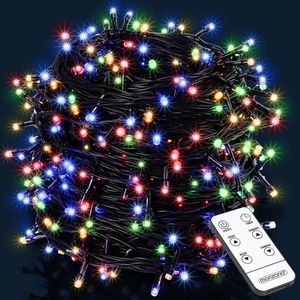 MONZANA® 700 LED Lichterkette Außen IP44 mit Timer Fernbedienung Innen Außen 8 Leuchtmodi 14m Wetterfest Weihnachten Weihnachtsbaum Beleuchtung Bunt