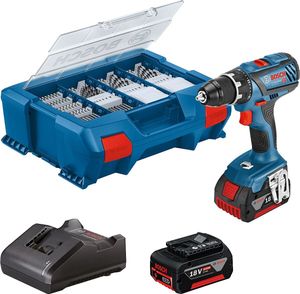 Aku šroubovák 18V 2x4,0Ah L pouzdro 82 ks. - Akumulátorová vrtačka 18V 0Ah GSR18V-28