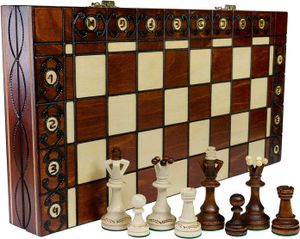 Wooden Magic Senator - große 40cm/16 In Handarbeit Klassische Holz-Schachspiel