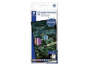 Barevné pastelky "Design Journey", 12 různých metalických barev, šestihranné, STAEDTLER 146M C12