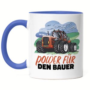 Power Für Den Bauer Tasse Blau Geschenkidee Bauern Bauernhof Fans Farmer Landwirtschaft Traktor Trecker