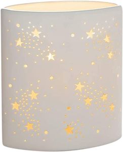 Gilde porcelánová lampa Ellipse "Stars" (vľavo) jednostranná reliéfna biela objímka E 14 max. 40 W 220-240 V 22892
