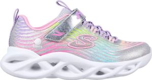 Skechers SLights-Twisty, Mädchen Mesh Sneakers in silber bunt, herausnehmbare Einlegesohle, weiche Laufsohle