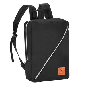 Granori Handgepäck Rucksack 40x30x10 cm - Leichte kleine Kabinengepäck Reisetasche 12 l für Lufthansa Flüge in schwarz
