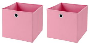 2 Stück Rosa Faltbox 32 x 32 x 32 cm  Aufbewahrungsbox faltbar