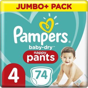 Pampers Pampers Baby-Dry Pants - Größe 4 (9kg-15kg) - 74 Windelhosen - Jumbo+ Pack