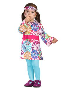 Hippie Kleid Kostüm für Kleinkinder bunt
