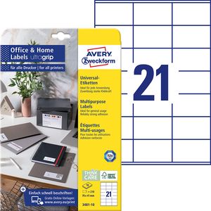 AVERY Zweckform Universal-Etiketten Home Office 70 x 41 mm weiß 210 Etiketten