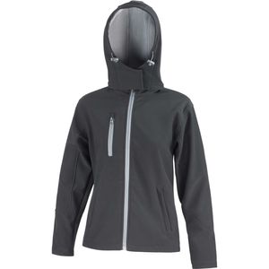 Ladies Core Lite Hooded Soft Shell Jacket - Farbe: Black/Grey - Größe: S