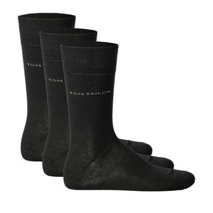 Tom Tailor 3er Pack Men Basic Strumpf 9003 610 black schwarz Mehrpack Strümpfe Socken, Größe:43-46