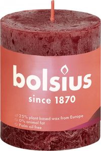 Bolsius Rustikale Stumpenkerzen Shine 4 Stk. 80x68 mm Samtrot