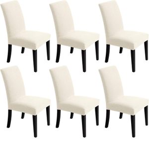 6 Pack jedálenské stoličky kryty, odnímateľné a umývateľné Universal, béžová, 50-58cm