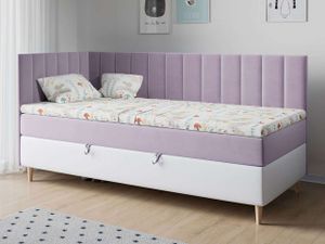 Bett Boxspringbett mit Matratze Kinderbett Jugendbett Einzelbett - MAJA3 - Violett + Weiß 80 x 200 cm