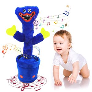 Sprechender Kaktus Plüschtier, tanzender und singender Kaktus, interaktives Babyspielzeug mit elektronischer sprechender Aufnahme Huggy Wuggy (Blau)