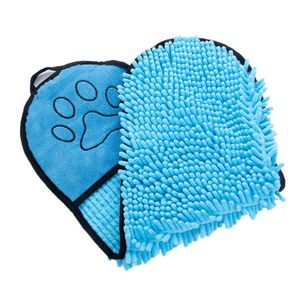Handtuch für Hunde – super saugfähiges Hundehandtuch – schnell trocknend & maschinenwaschbar – Hund Mikrofaser Handtuch – Hund Badetuch – Haustier Mikrofaser Handtuch Handtücher verdicken (62*23cm) Blau