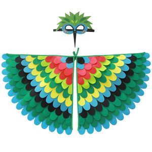 Vtáčie krídla iný kostým, vtáčie sova a páv kostým šaty sa, chlapec a dievča plsti, karneval iný kostým, štýl 18.