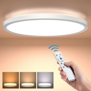 ANTEN LED Deckenleuchte Dimmbar mit Fernbedienung 24W LED Deckenlampe Rund Küchenlampe Warmweiß/Neutralweiß/Kaltweiß für Wohnzimmer Schlafzimmer