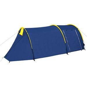 vidaXL Campingzelt 4 Personen Marineblau/Gelb