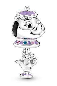 Pandora X Disney Moments Charm 799015C01 Beauty and the Beast Mrs. Potts and Chip Sterling Silber 925 Emaille