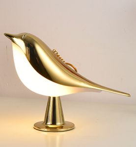 15cm Gold Vogel LED Nachtlicht USB LED Schreibtischlampe Schlafzimmer Nachttischlampe Touch-Atmosphäre-Tischlampe