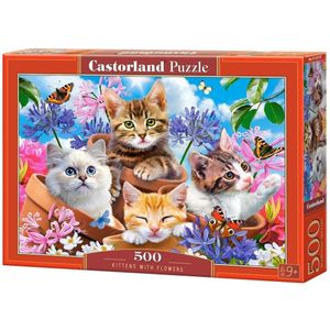 CASTORLAND Puzzle Koťátka s květinami 500 dílků