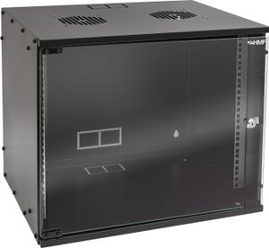 HMF 65709-02 Serverschrank 19 Zoll, 9 HE, Netzwerkschrank, 51 x 40 x 45 cm, Schwarz