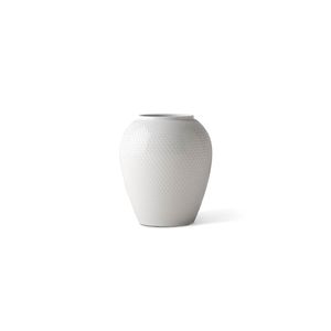 Lyngby Porcelæn - Rhombe Vase H: 16,5 cm, weiß