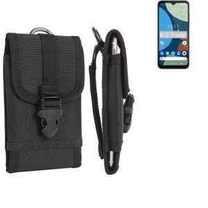 K-S-Trade Holster Handy Hülle kompatibel mit Fairphone 4 Holster Handytasche Gürtel Tasche Schutz Hülle Robust Outdoor schwarz