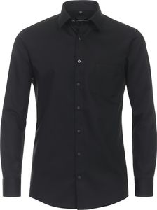 REDMOND Herren Businesshemd Langarm Kent Comfort-Fit Twill Schwarz L
