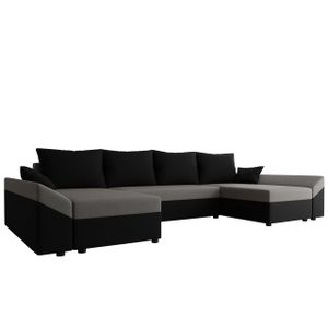 Mirjan24 Ecksofa Dante U, Eckcouch, Couch mit Bettkasten und Schlaffunktion, U-Form, Wohnzimmer (Farbe: Alova 04 + Alova 36)