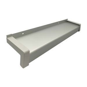 Aluminium Fensterbank silber EV1, Tiefe:  195 mm x Rasterlänge:  1100 mm Kunststoffgleitabschluss (Paar)