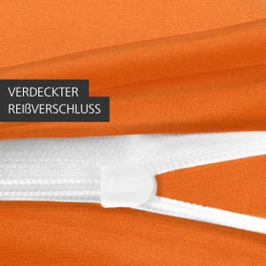 Bettwäsche Bettgarnitur Bettbezug 100% Baumwolle 135x200 155x220 200x200 200x220, Farbe:Orange, Größe:155 x 220 cm